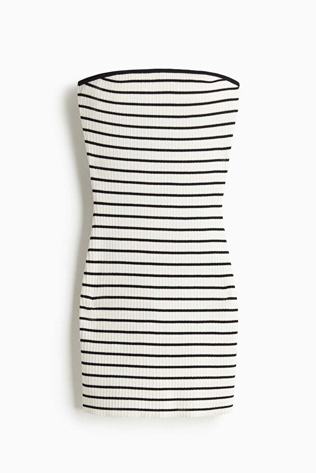 Rib-knit bandeau dress