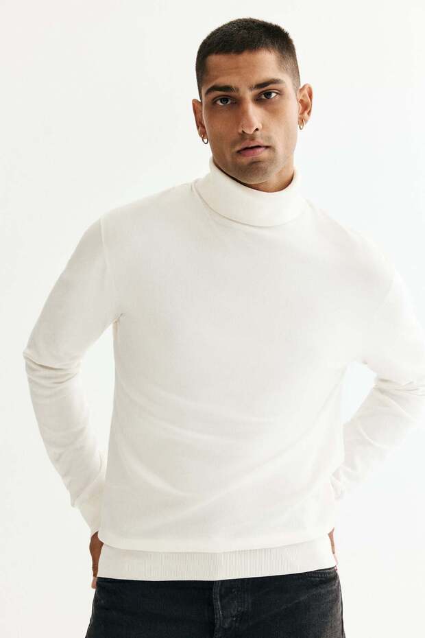 Regular Fit Polo-neck jumper