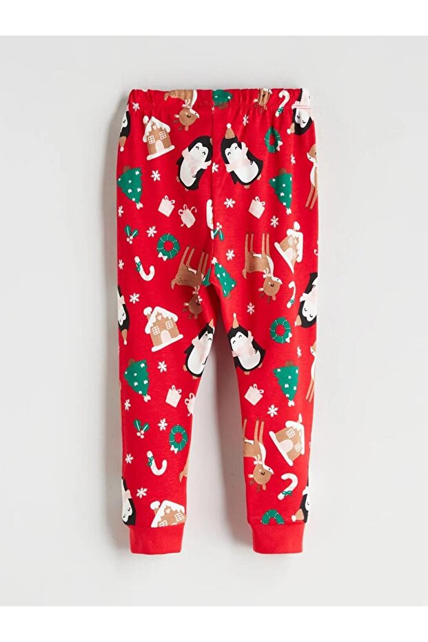 Bisiklet Yaka Yılbaşı Temalı Kız Bebek Pijama Takımı (W5) - 5