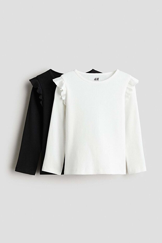 قطعتان من القمصان القطنية المضلعة - 1