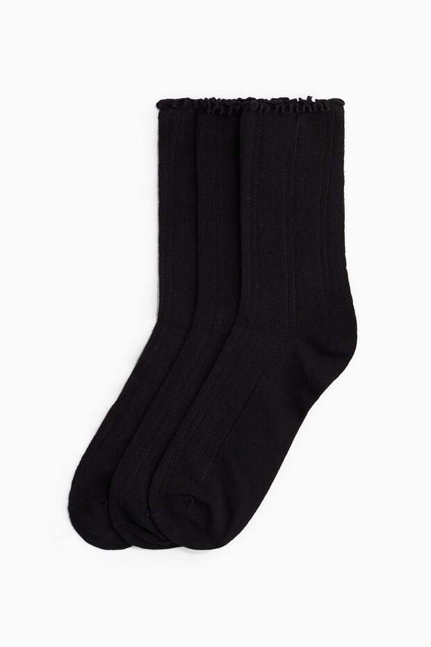 3-pack pointelle-knit socks - 1