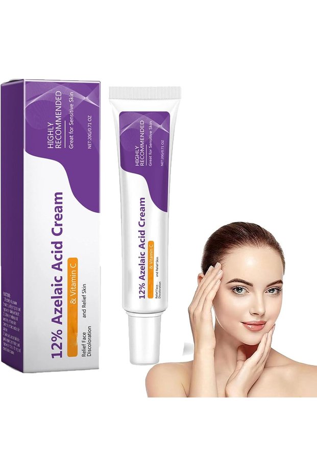 Azelaic Acid Cream Face Serum, Dark Spot Lightening and Brightening Face Skincare, 12% Azelaic Acid