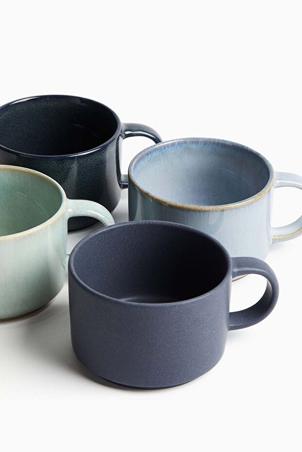 4-pack stoneware mugs