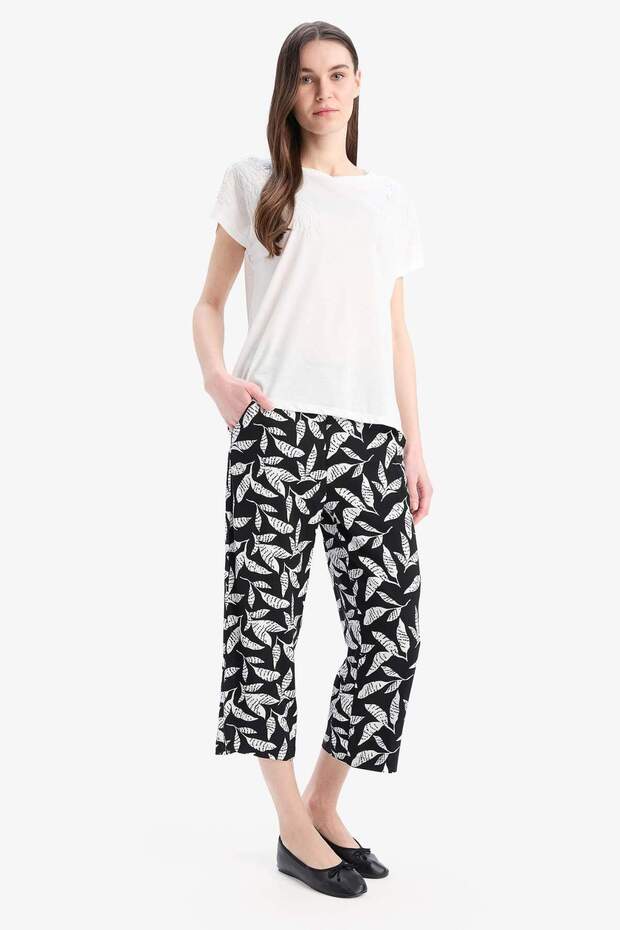 بنطلون كابري مسطح منقوش E5256AX25SM - 4