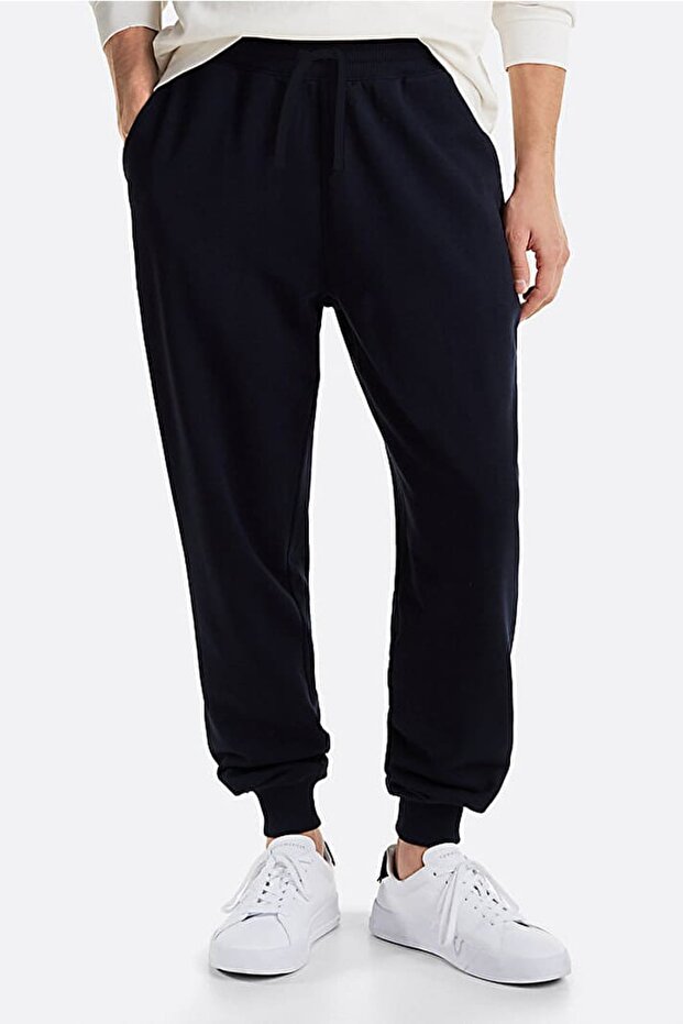Erkek Terry Jogger Pantolon - Lacivert - 1