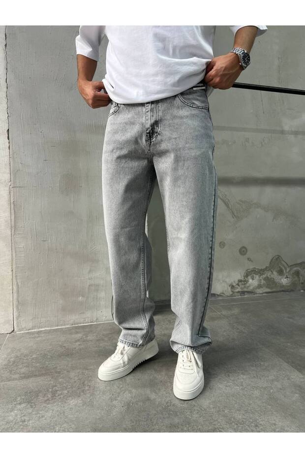 Light Gray Effect Sn-04 Baggy Jeans