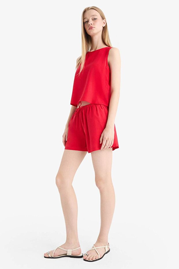 Coool Regular Fit Normal Bel Kısa Paça Keten Karışımlı Şort D8008AX25HS - 2