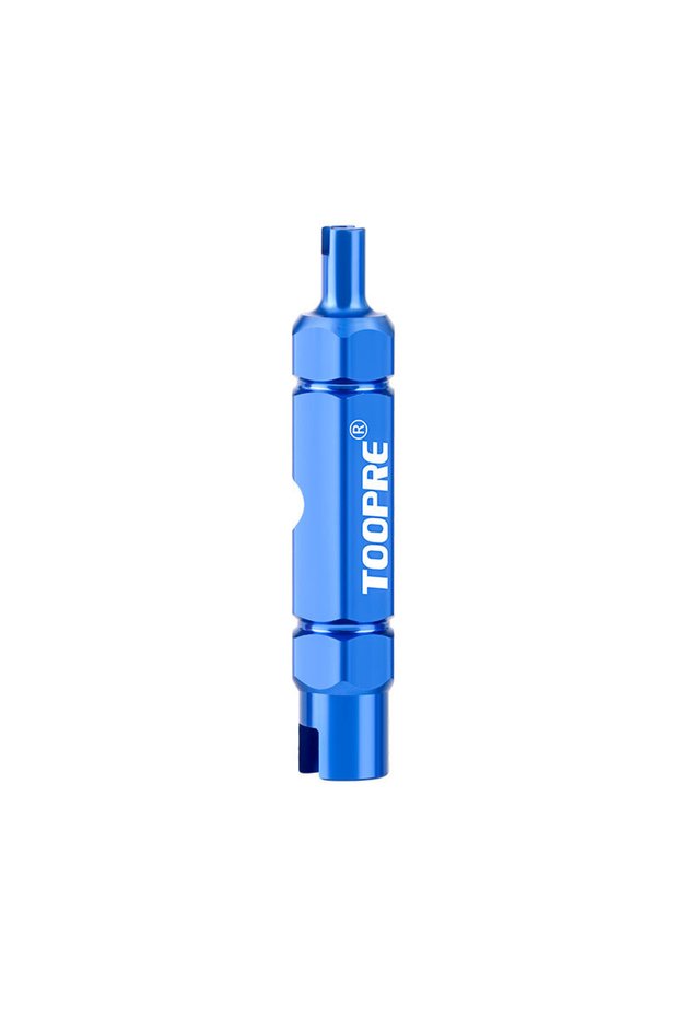Blue TOOPRE 3-in-1 Bike Multifunctional Valve Core Remover Tool Wrench Spanner For Bicycle Schrader