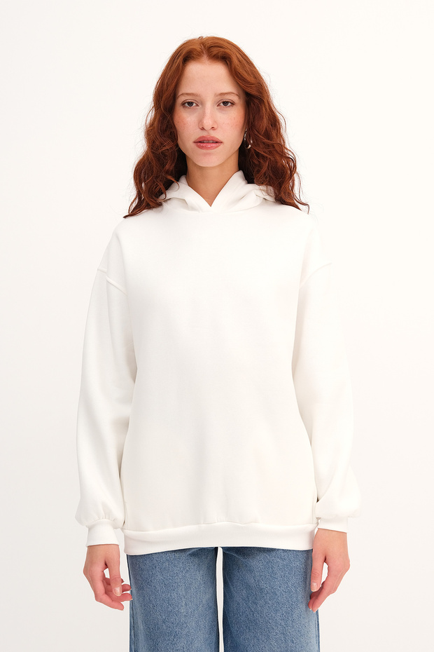 Kapüşonlu Şardonlu Sweatshirt S4447 - 6