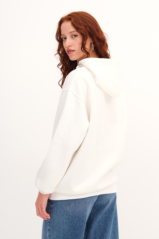 Kapüşonlu Şardonlu Sweatshirt S4447 - 5