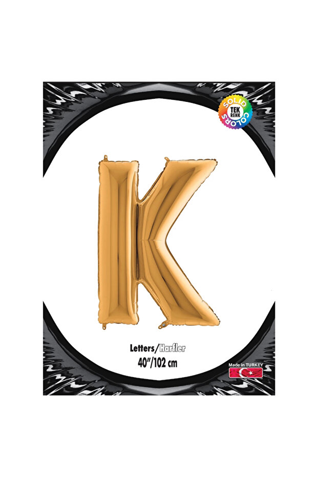 Letter K Gold Foil Balloon 40"