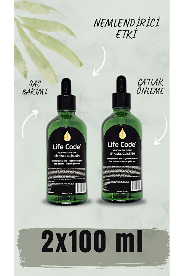 %100 Bitkisel Gliserin Damlalıklı Şişe 100 ml Vegetable Gliserin x 2 adet - 1