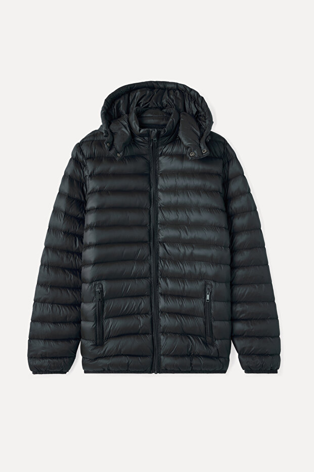 KAPİTONELİ KAPÜŞONLU PUFFER MONT - 5