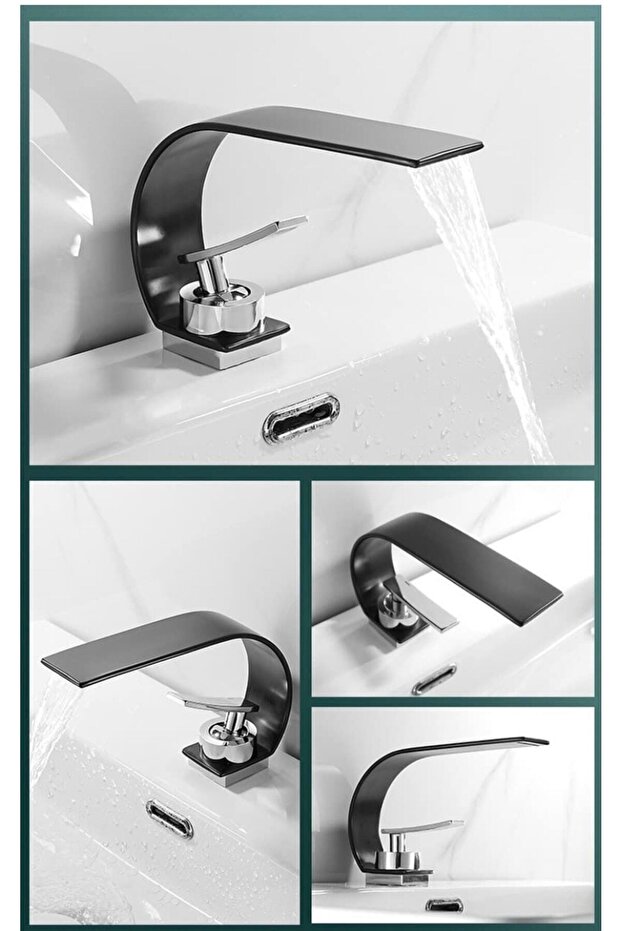 Bathroom Sink Faucet Matte Black/Chrome Waterfall Design New Model Imported with 7 Years Warranty
