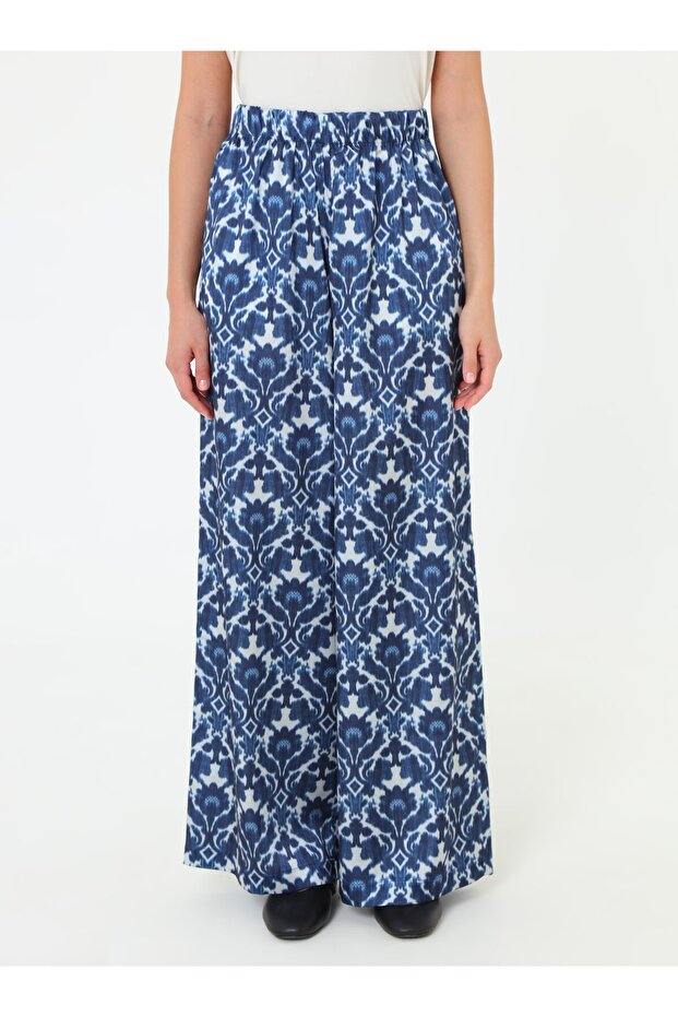 طقم بنطلون كيمونو بحزام منقوش - منقوش باللون الأزرق - - 6