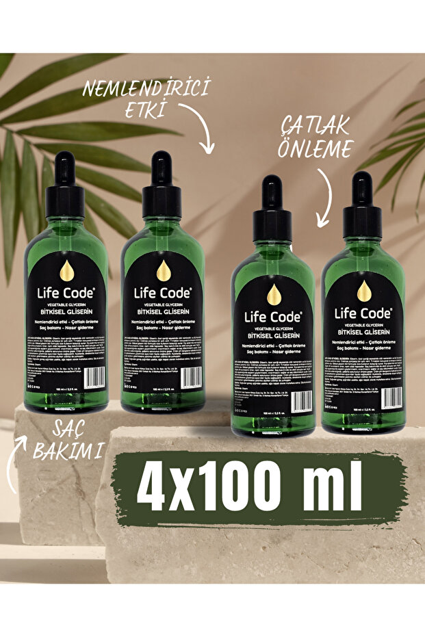 %100 Bitkisel Gliserin Damlalıklı Şişe 100 ml Vegetable Gliserin x 4 adet - 1