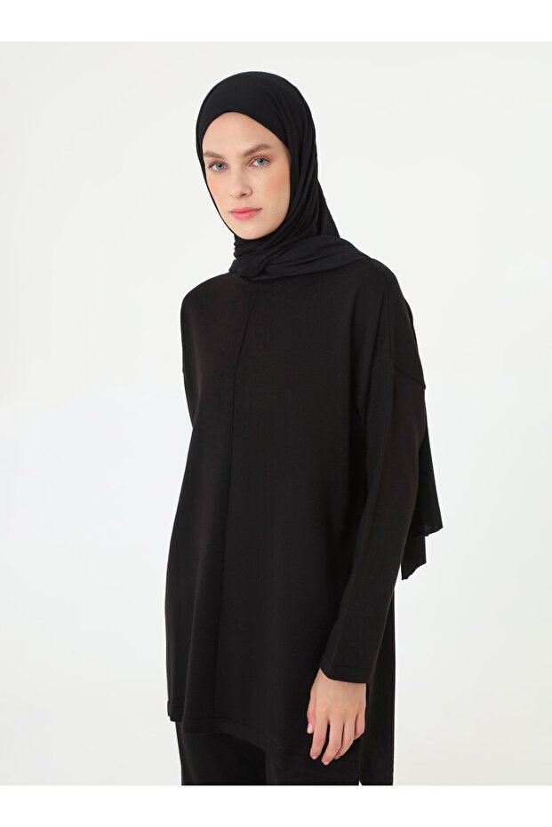 Triko Basic Tunik & Pantolon Takım - Siyah - - 2