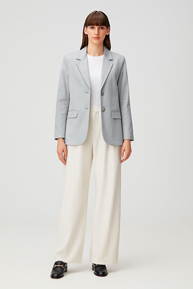 Regular Astarlı Dokuma Blazer CEKET - 1