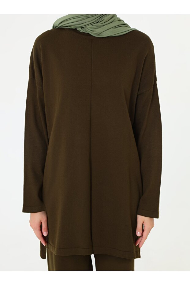 Triko Basic Tunik & Pantolon Takım - Haki - - 5
