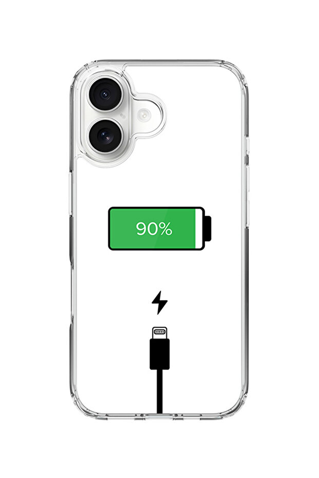 Classic Clear MagSafe Case for iPhone 17 , Hybrid Transparent Cover - Battery Charging Full Print