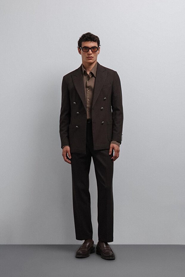 Brown Tapered Fit Men's Pants