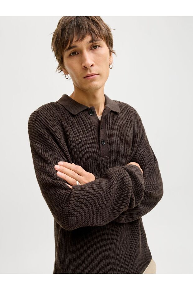 Gestricktes Polo Einfarbig Gestricktes Polo - 7