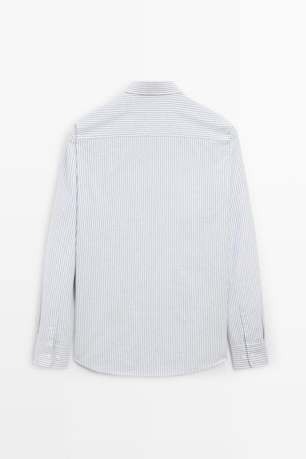 Regular fit çizgili gömlek - 8
