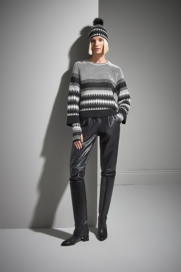 Desenli Pullu Multi Triko Eldiven - 5