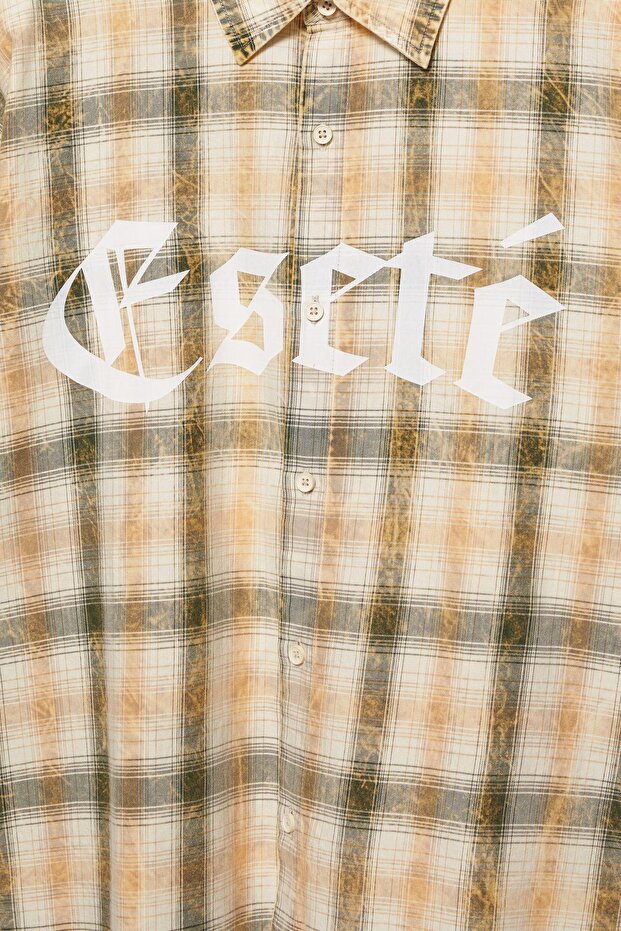 Kareli uzun kollu gömlek - 7