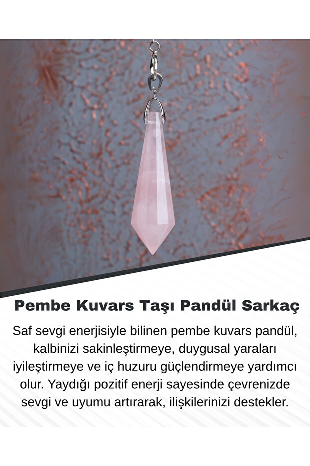 Pink Quartz Stone Pandul Pendulum