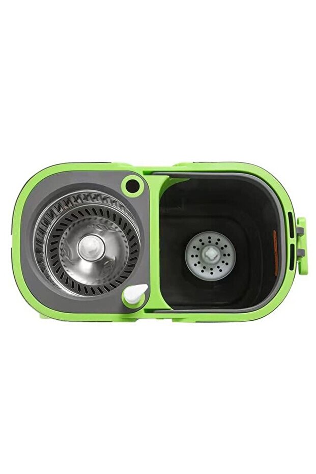 Rotating mop set with 360° bucket, adjustable handle, stainless steel spinner, wheels, detergent container - 15