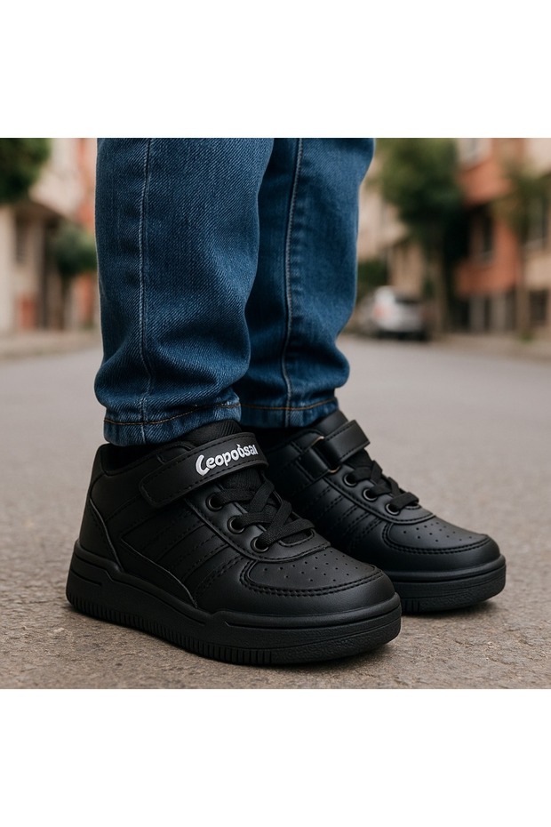 basket modeli yapışkanlı boğazlı unısex spor ayakkabı - 3