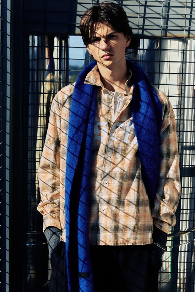 Kareli uzun kollu gömlek - 1