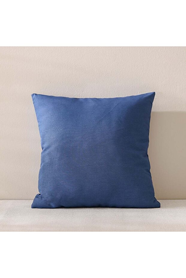 Sapphire Blue Outdoor Cushion 45x45cm - Zippered Toss Pillow Without Piping, Durable Polyester