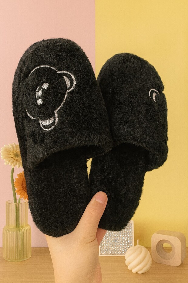 Momo Teddy Bear Women's House Slippers Daily Comfortable Winter Slippers