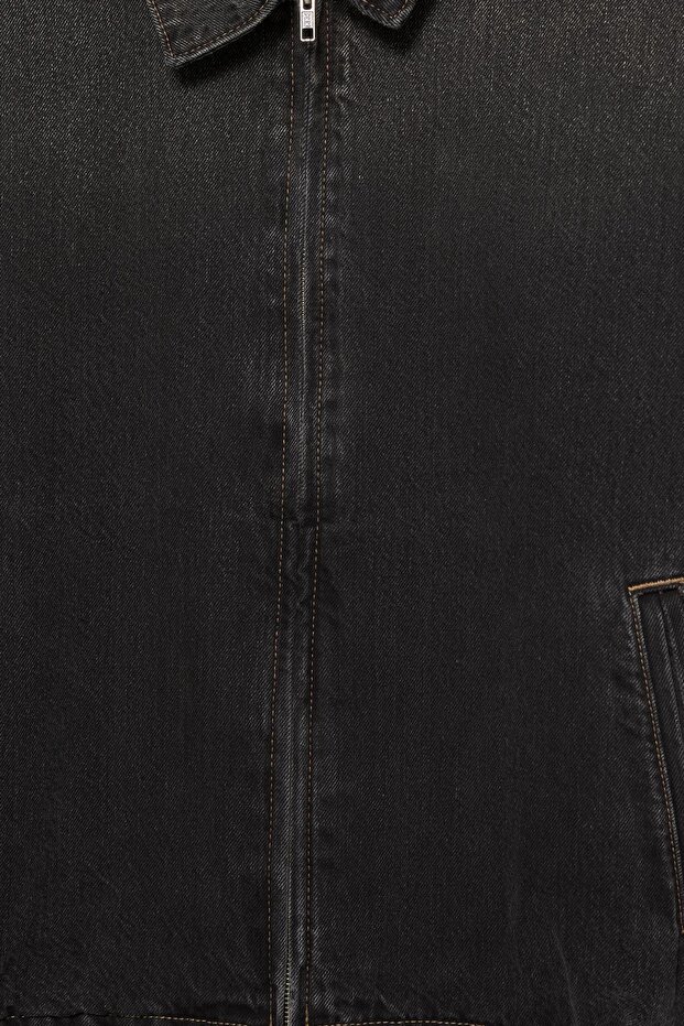 Fermuarlı denim ceket - 8