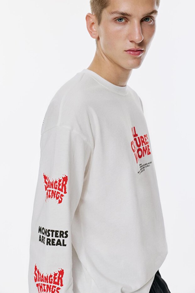 Beyaz Stranger Things t-shirt - 5