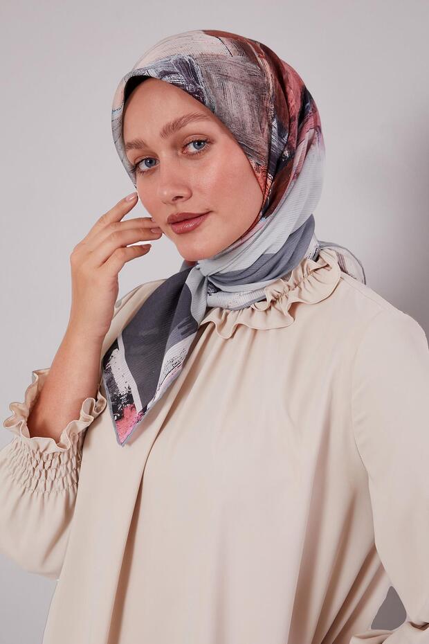 وشاح قطني بنمط مختلط من السلمون - 2