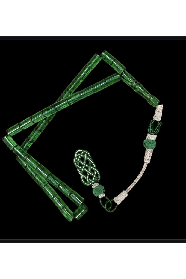 Green Color Cut Model Kazaz Tassel Fire Amber Prayer Beads