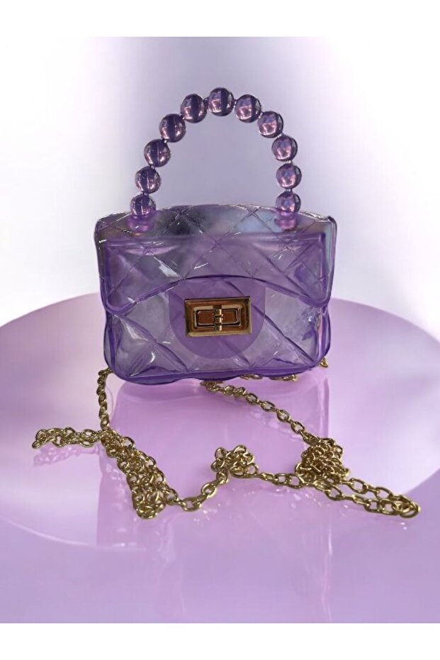 Wallet Size Long Chain Strap Silicone Bag