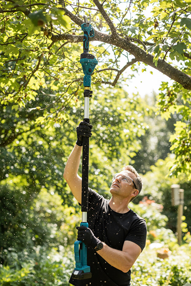 Profesyonel 4’Lü Set Şarjlı Makas Testere Tırpan Ve Teleskopik Uzatma 2 Metre - 3
