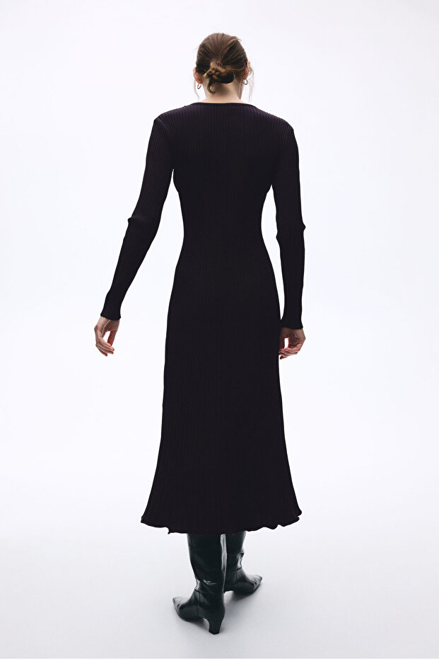 Lastik Örgülü Elbise - 4