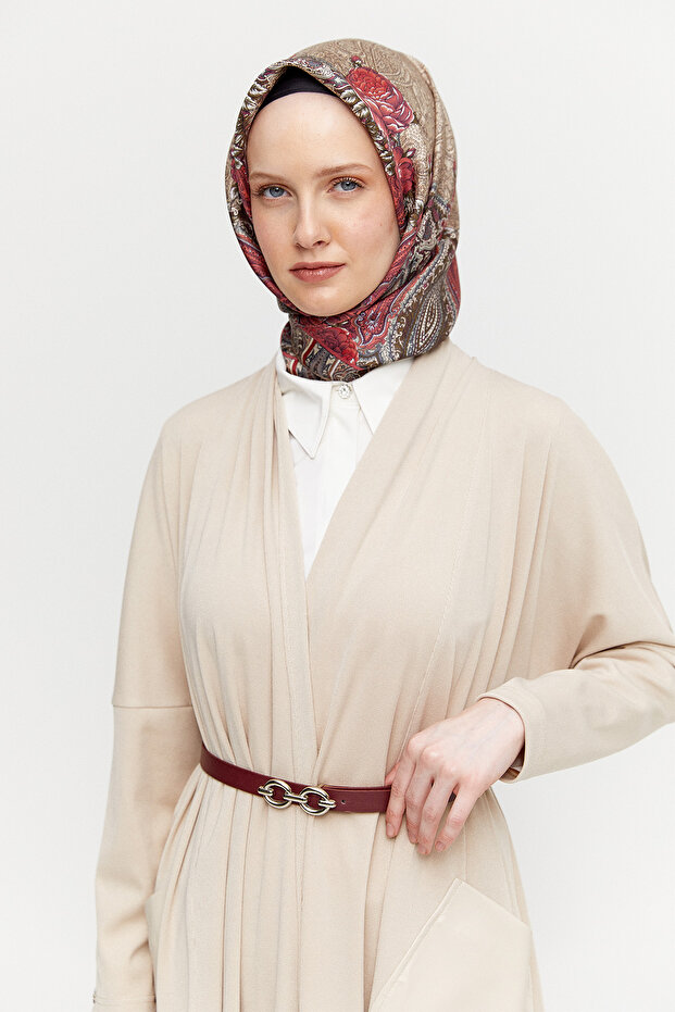 Deri Kombinli Oversize Hırka - 5