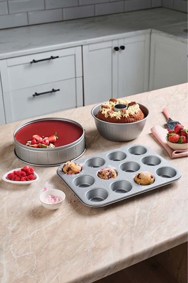 Luna Bake 3 Parça Kek Kalıbı Seti - 6