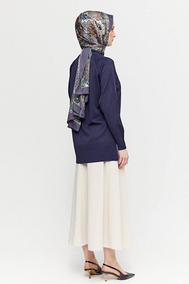 Süs Düğmeli Evaze Etek - 3