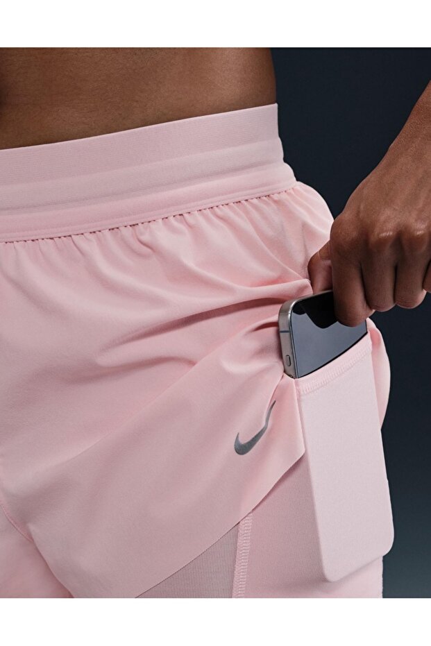 Swift Dri-Fit High Waist 2-in-1 Running Pembe Kadın Taytlı Şort - 8
