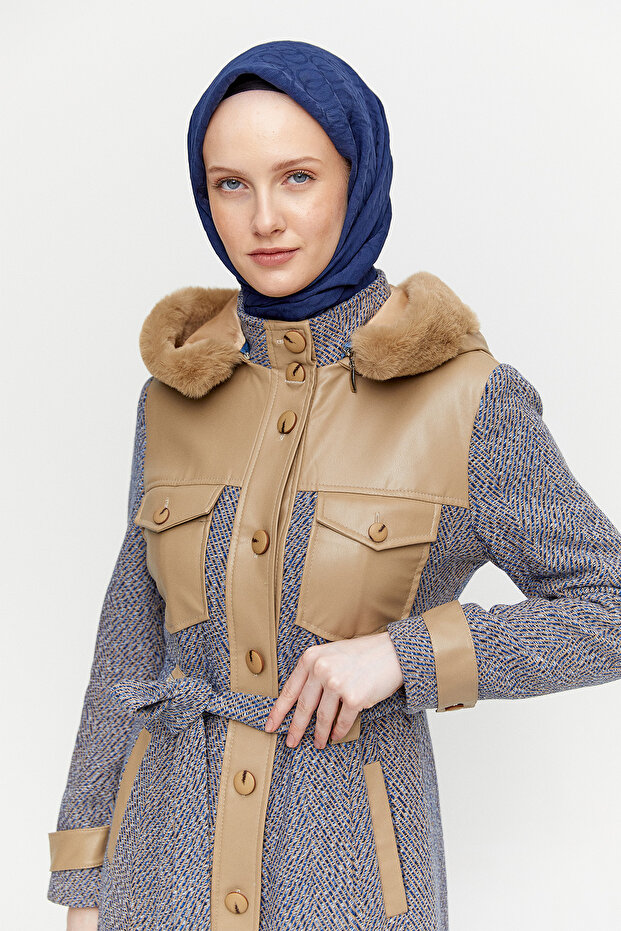 Deri Kombinli Kap - 4