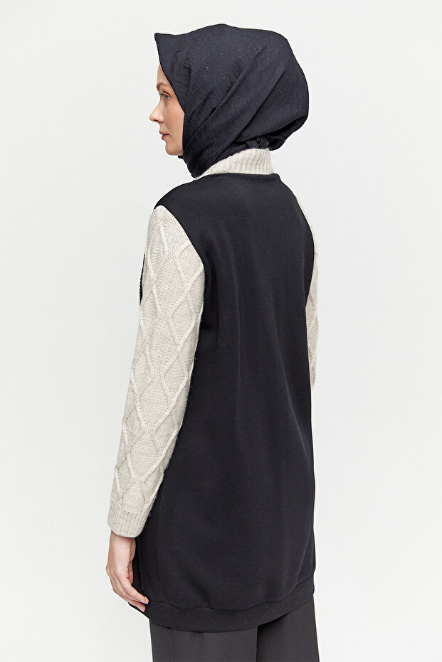 Çift Renkli Örme Tunik - 6