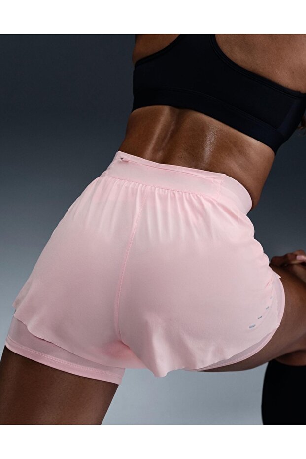 Swift Dri-Fit High Waist 2-in-1 Running Pembe Kadın Taytlı Şort - 7