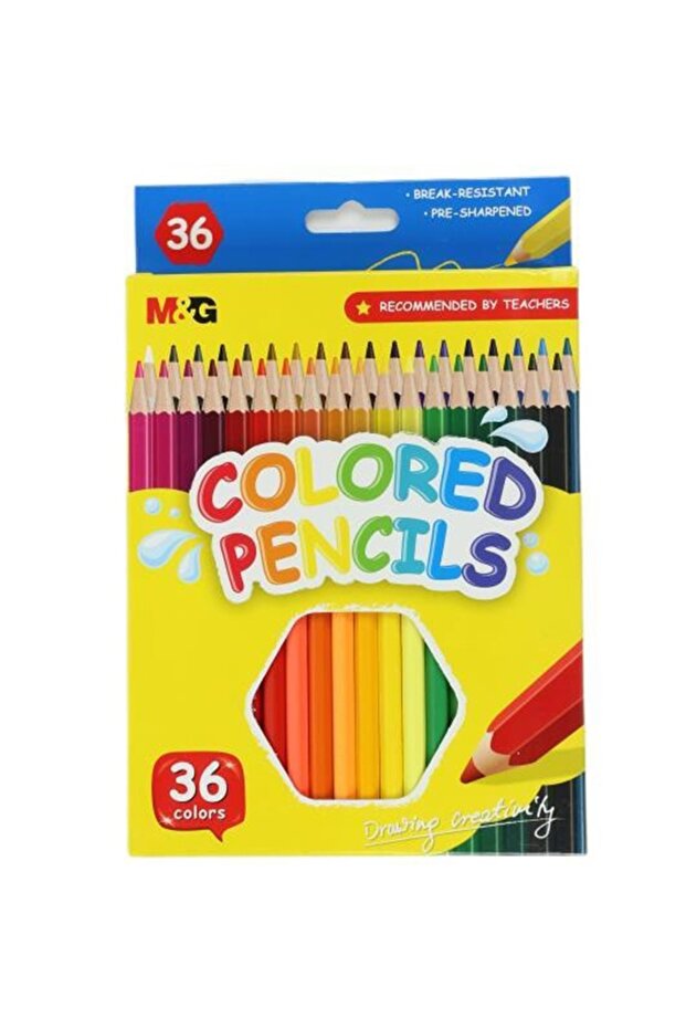 Hexagonal colored pencils, 36 colors/set - 1
